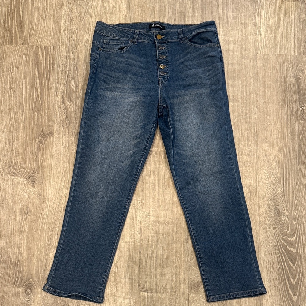 d. jeans Dark Blue Button-Fly Denim